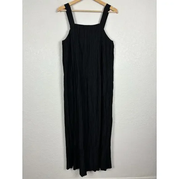 COS Women’s Maxi Dress Size 6 Black Pleated Minimalist Modern Cotton Blend Long - Picture 8 of 15